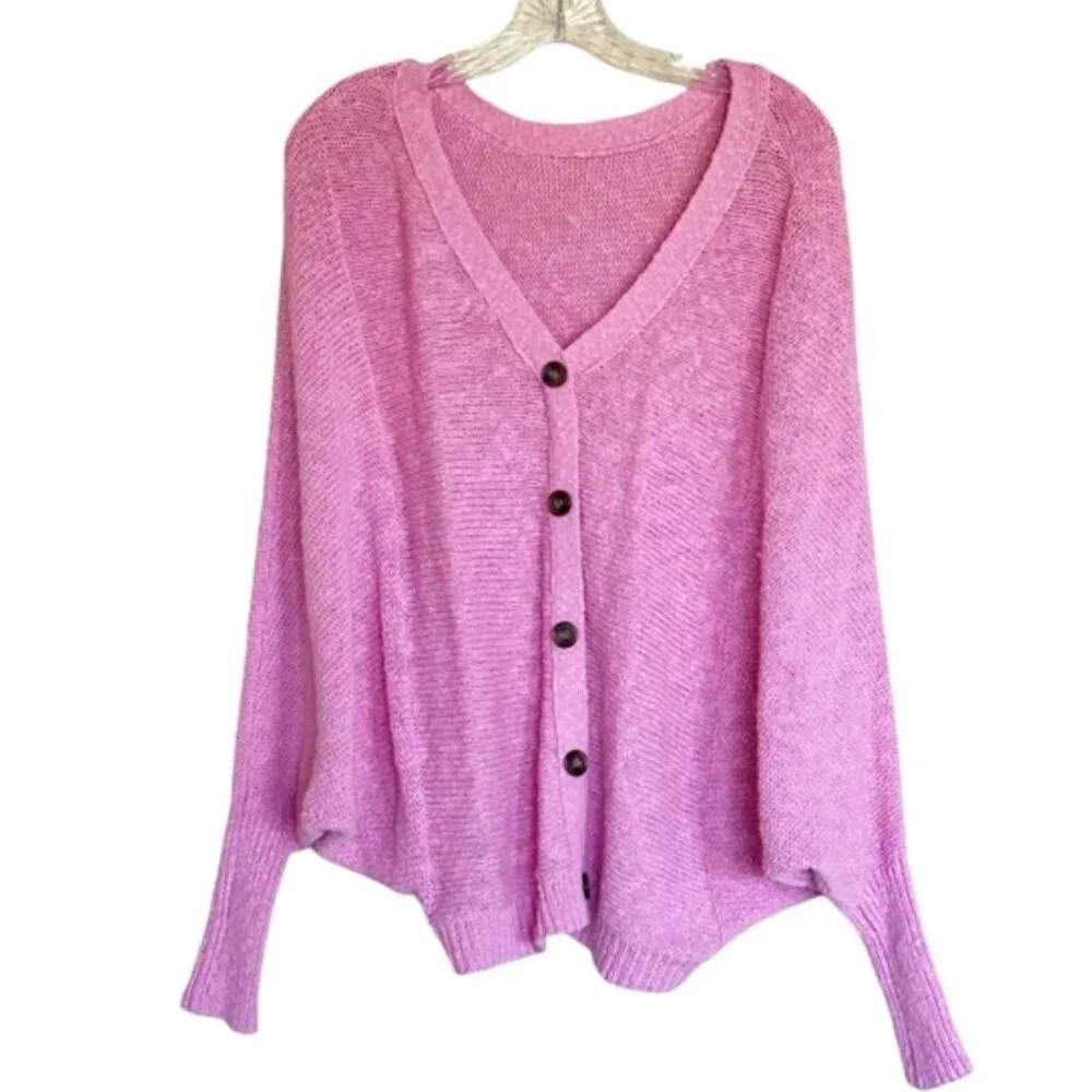 NWT RUBY MOON. COTTON SLOUCHY BOXY DROP SHOULDER CARDIGAN SWEATER Oversize - Picture 2 of 9